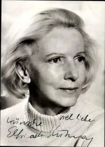 Ak Schauspielerin Elfriede Kuzmany, Portrait, Autogramm