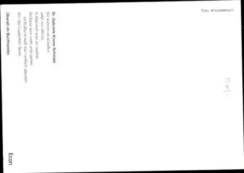 Ak Journalistin Gabriele Krone-Schmalz, Portrait, Autogramm