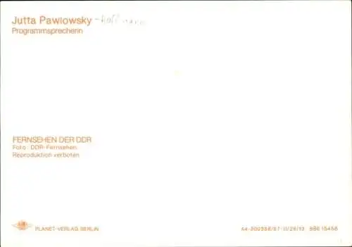 Ak Moderatorin Jutta Pawlowsky, Portrait, Autogramm