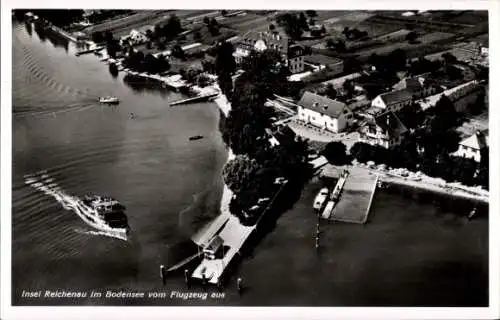 Ak Insel Reichenau Bodensee, Flugzeugaufnahme