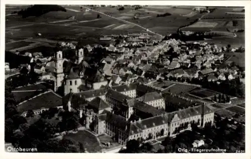 Ak Ottobeuren in Oberschwaben Allgäu, Fliegeraufnahme, Kloster