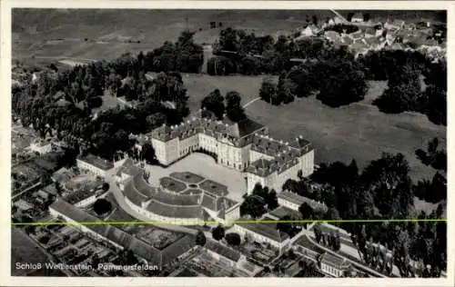 Ak Pommersfelden, Fliegeraufnahme vom Schloss Weißenstein