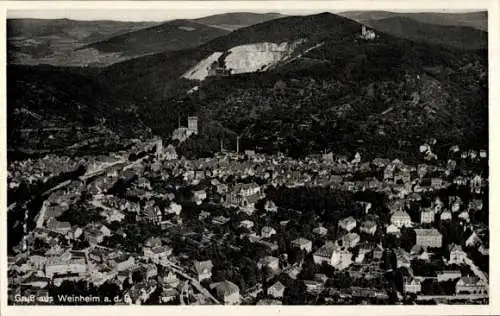 Ak Weinheim an der Bergstraße Baden, Fliegeraufnahme