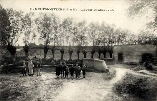 Ak Chauconin Neufmontiers Seine et Marne, Lavoir et abreuvoir