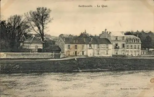 Ak Sartrouville Yvelines, Quai, Häuser