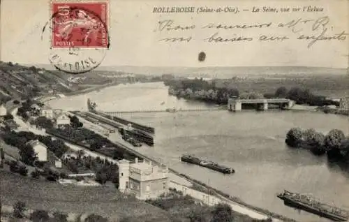 Ak Rolleboise Yvelines, Seine, Vue sur l'Ecluse