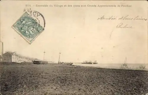 Ak Pauillac Gironde, Ensemble du Village et des quais aux Grands Appontements