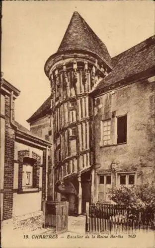 Ak Chartres Eure et Loir, Escalier de la Reine Berthe