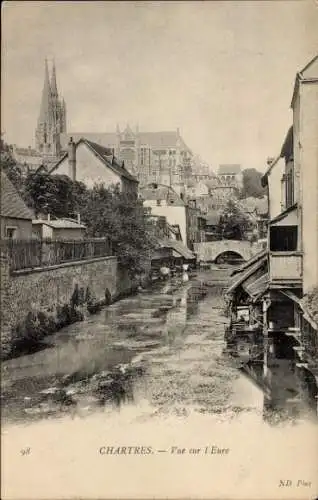 Ak Chartres Eure et Loir, Vue sur l'Eure