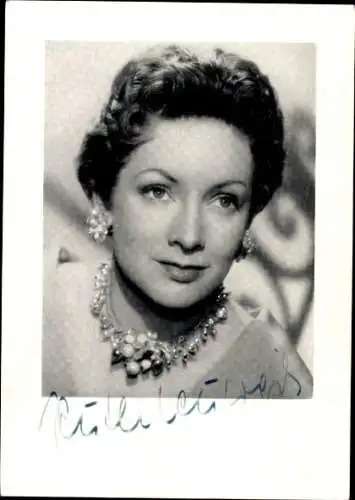 Foto Schauspielerin Ruth Leuwerik, Portrait, Autogramm