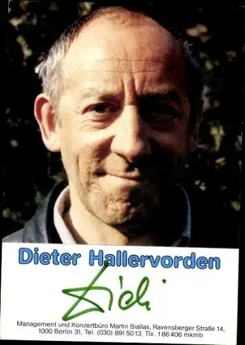 Ak Schauspieler Dieter Hallervorden, Portrait, Autogramm