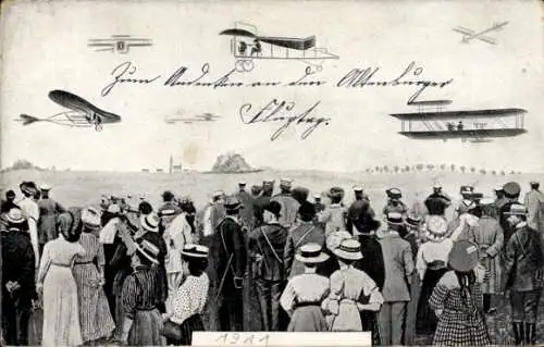 Ak Altenburg in Thüringen, Flugtag 1911, Flugzeuge, Zuschauer