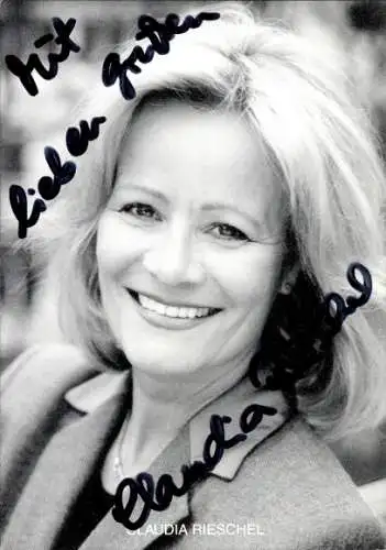 Ak Schauspielerin Claudia Rieschel, Portrait, Autogramm