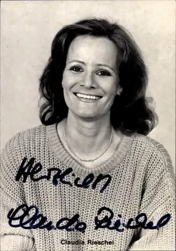 Ak Schauspielerin Claudia Rieschel, Portrait, Autogramm