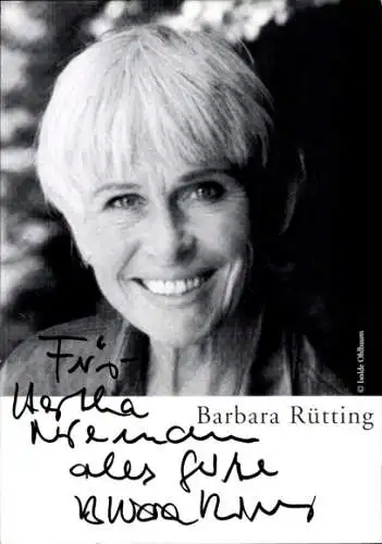 Ak Schauspielerin Barbara Rütting, Portrait, Autogramm, Mein Kochbuch