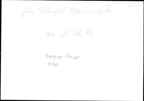 Ak Schauspielerin Margot Rupp, Portrait, Autogramm