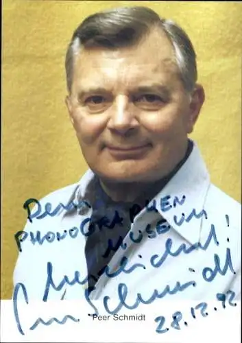 Ak Schauspieler Peer Schmidt, Portrait, Autogramm