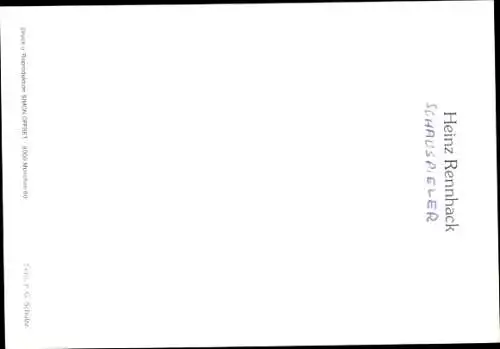 Ak Schauspieler Heinz Rennhack, Portrait, Autogramm