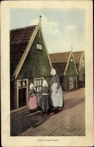 Ak Volendam Nordholland Niederlande, Volendamer Tracht, Kinder