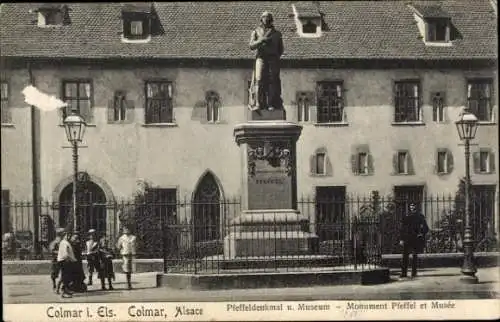 Ak Colmar Kolmar Elsass Haut Rhin, Pfeffeldenkmal, Museum