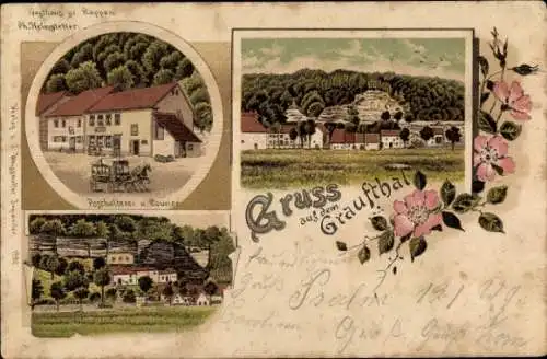 Ak Graufthal Eschbourg Eschburg Elsass Bas Rhin, Gasthaus, Posthalterei, Totalansicht