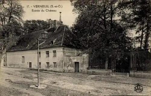 Ak Verneuil sur Seine Yvelines, Eingang zum Schloss