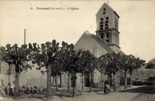 Ak Verneuil sur Seine Yvelines, Kirche