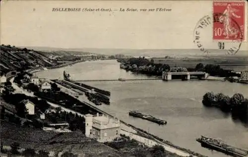 Ak Rolleboise Yvelines, Seine, Vue sur l'Ecluse