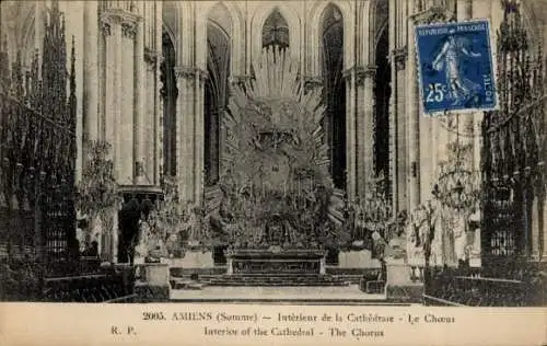 Ak Amiens Somme, Innenansicht der Kathedrale, Chor