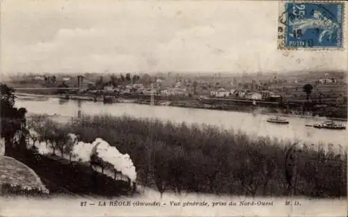 Ak La Reole Gironde, Panorama, prise du Nord-Ouest