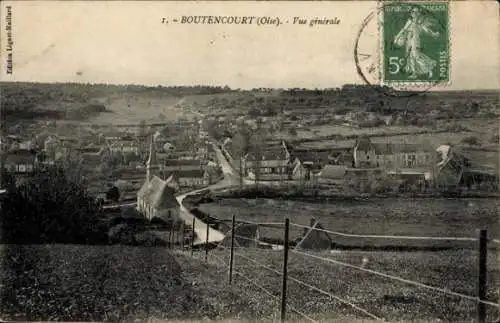 Ak Boutencourt Oise, Gesamtansicht, Kirche