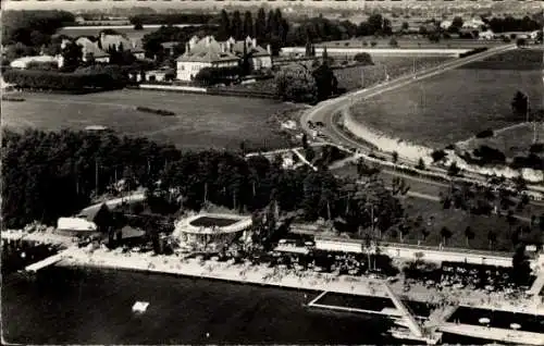 Ak Thonon les Bains Haute Savoie, Strand, Chateau de Ripalle