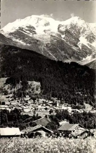 Ak Les Contamines Montjoie Haute Savoie, Gesamtansicht, Domes de Miage, Berangere