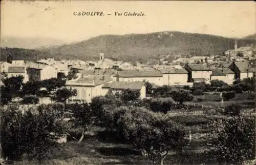 Ak Cadolive Bouches-du-Rhône, Gesamtansicht, Berg