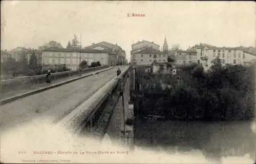 Ak Mazeres Ariege, Ortseingang, Brücke