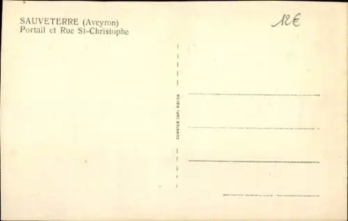 Ak Sauveterre Aveyon, Portail, Rue St-Christophe