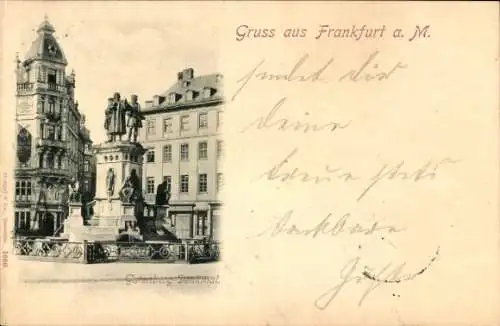 Ak Frankfurt am Main, Gutenberg Denkmal