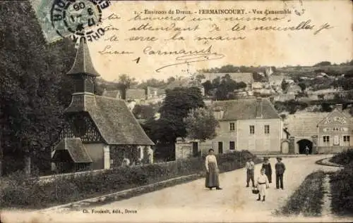 Ak Fermaincourt Cherisy Eure et Loir, Teilansicht, Café Hummel