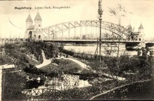 Ak Magdeburg, Lukas-Park, Königsbrücke