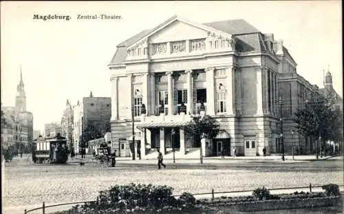 Ak Magdeburg, Zentral Theater