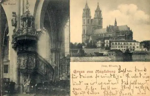 Ak Magdeburg, Dom, Elbseite, Kanzel