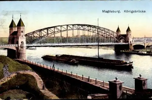 Ak Magdeburg in Sachsen Anhalt, Königsbrücke