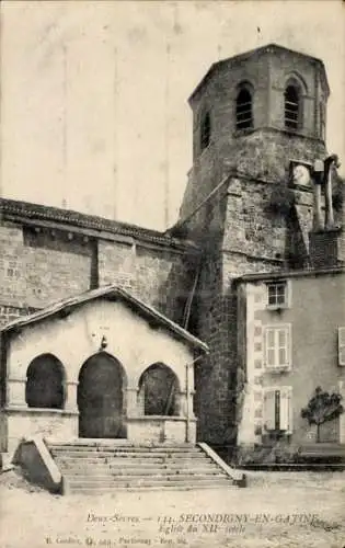 Ak Secondigny-en-Gatine Deux Sèvres, L'Eglise du XII siecle