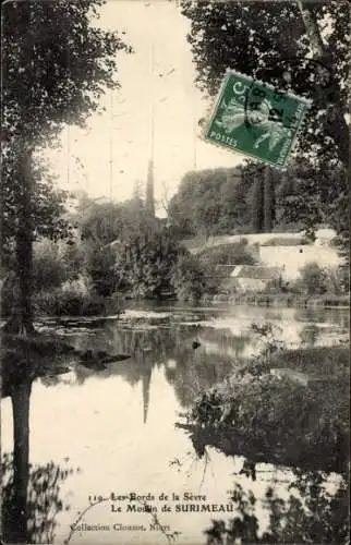 Ak Surimeau Deux Sèvres, Bords de la Sevre, Moulin