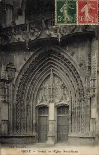 Ak Niort Deux Sèvres, Portail de l'Eglise Notre-Dame