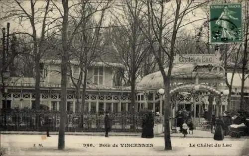 Ak Paris XII Bois de Vincennes, Chalet du Lac