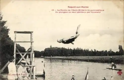 Ak Nogent sur Marne Val de Marne, Ponton de Natation de l'Ecole Militaire de Gymnastique