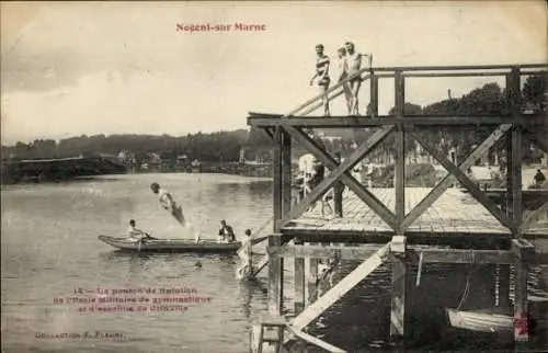 Ak Nogent sur Marne Val de Marne, Ponton de Natation de l'Ecole Militaire de Gymnastique