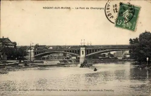 Ak Nogent sur Marne Val de Marne, Pont de Champigny