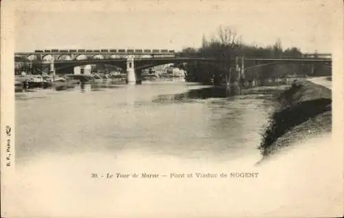 Ak Nogent sur Marne Val de Marne, Pont, Viaduc